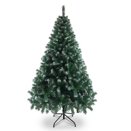 Front. VAVSEA - 6 ft White & Green Christmas Tree Artificial, 812 Tips Unlit Xmas Tree with Iron Stand for Indoor Holiday Decor - Green.