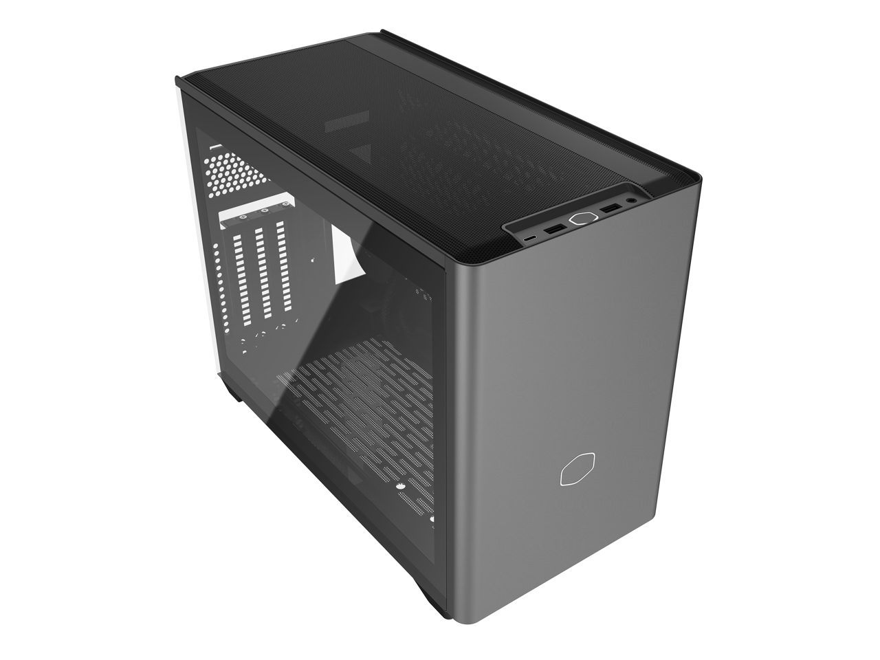 Alt View 1. Cooler Master - Cooler Master NR200P MAX V2 SFF with 280mm AIO, 850W SFX Gold, PCIe Gen4 Riser, Glass/Vented Panel - Black.