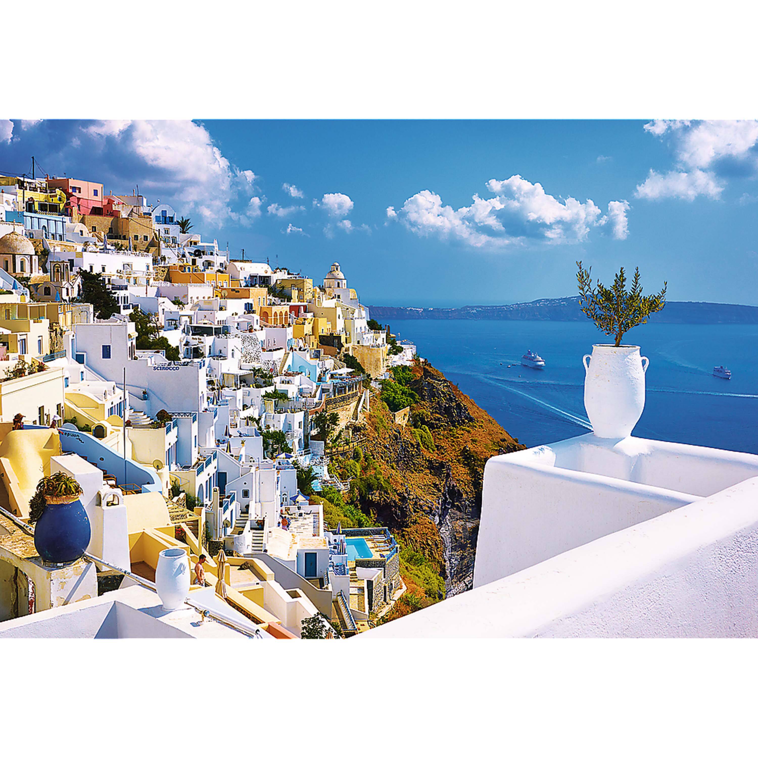 Alt View 1. Trefl - Trefl Red 1500 Piece Puzzle - Santorini, Greece / Wlodarczyk.