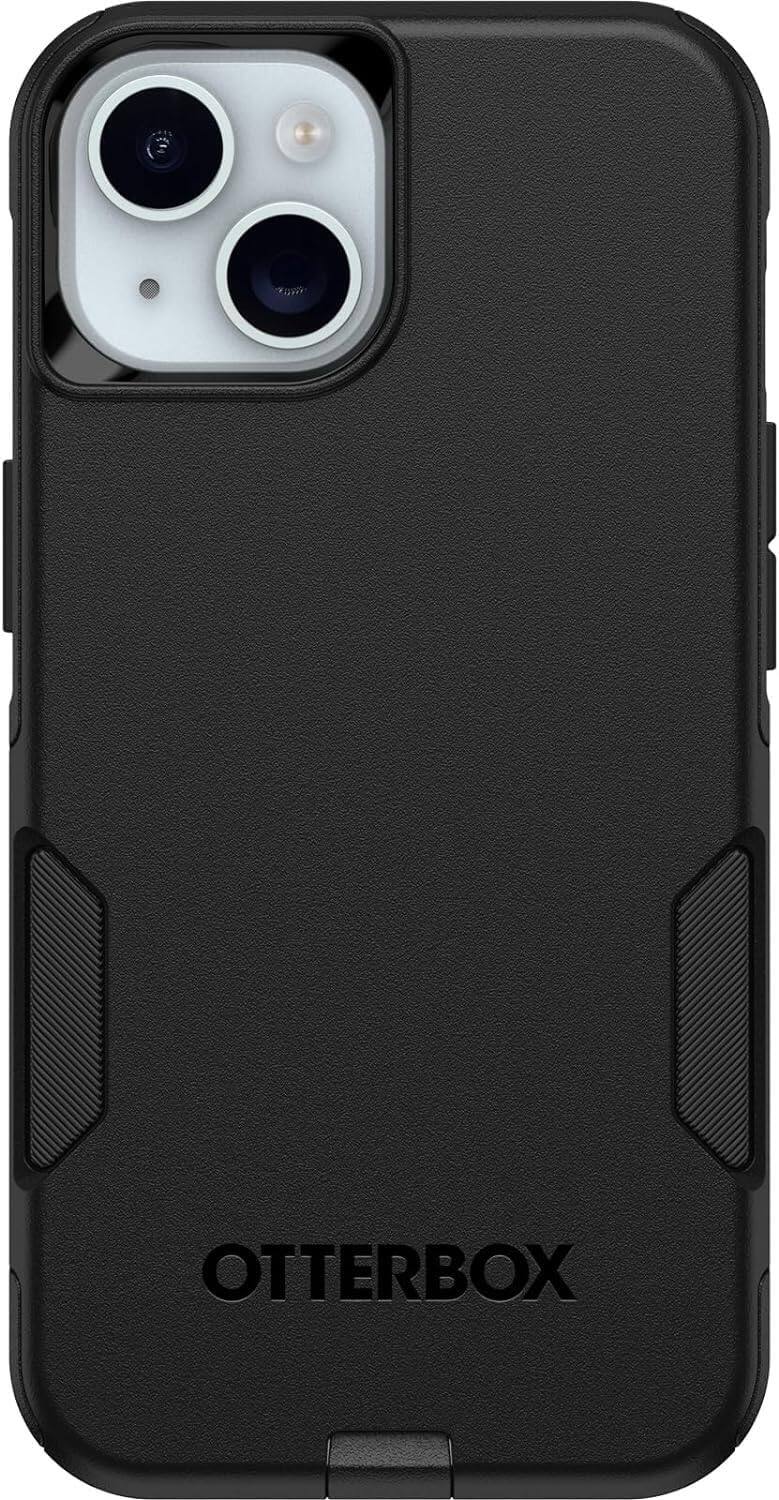 Left. OtterBox - OtterBox - Commuter Series Hard Shell Case for Apple iPhone 17e, Apple, iPhone 16e, iPhone 15, iPhone 14, & iPhone 13 - Black.