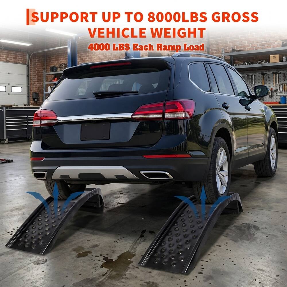 SUPPORT UP TO 8000LBS GROSS VEHICLE WEIGHT  
4000 LBS Each Ramp Load