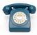 Front. PopMarket - GPO Retro GPO746WIVR 746 Desktop Rotary Dial Telephone - Azure Blue - EQUIPMENT - Blue.