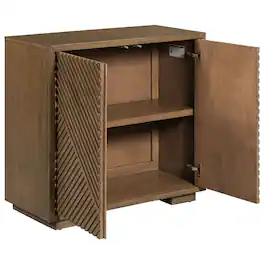 Liberty Furniture Industries - Easton Storage 2 Door Accent Cabinet Modern Design - Walnut Wood - Urban Bronze