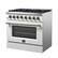 Angle. Forno Appliances - Galiano 5.36 Cu. Ft. Freestanding Dual Fuel Electric Range with Convection Oven - White Door.