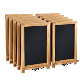 Emma + Oliver - Burke Rustic Vintage Tabletop or Wall Hanging Chalkboard with Magnetic Surface and Folding Legs - Torched Brown