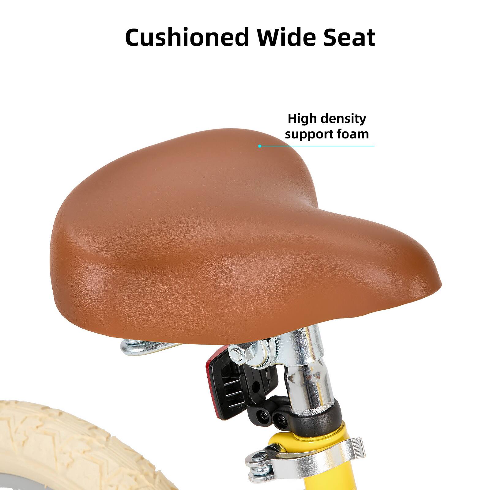Cushioned Wide Seat  
High density support foam