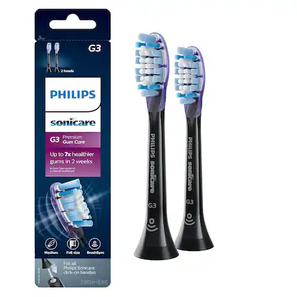 G3
2 heads
PHILIPS sonicare
Premium Gum Care
Up to 7x healthier gums in 2 weeks in Gum Care mode vs a manual toothbrush
Medium
Full size
BrushSync
Fits all Philips Sonicare click-on handles
2 BRUSH HEADS
G3
PHILIPS sonicare
G3
G3
PHILIPS sonicare
G3