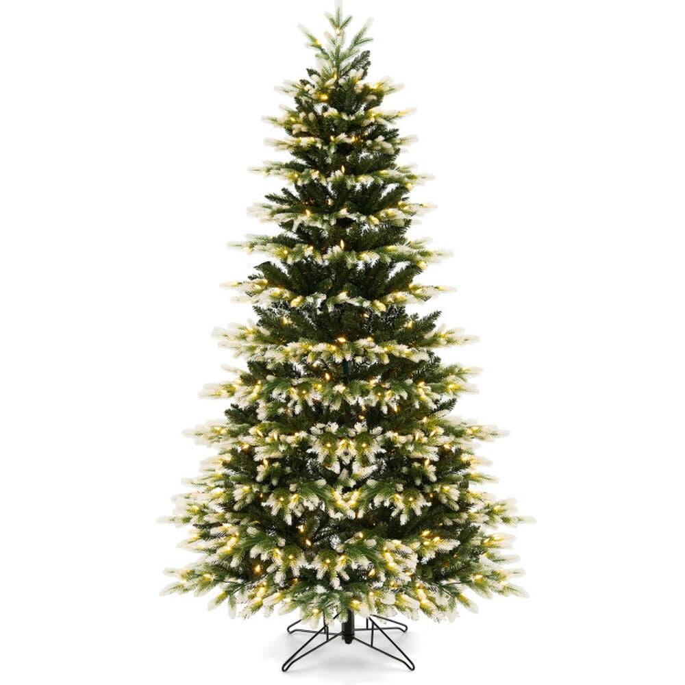 Left. Kadyn - Christmas Tree,Home Party Christmas Tree Decorations,7 Feet Hinged Christmas Tree with 500 LED Lights Remote Control - Green.