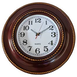 FC Design - 20"H Brown Golden Traditional Round Wall Clock - Timeless Charm Gift Idea - Multicolor