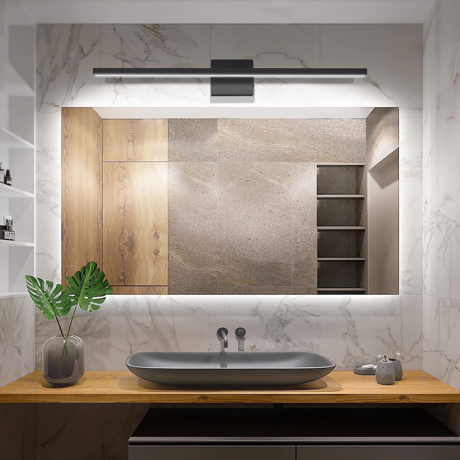 Alt View 2. Hirose Alice - Modern Bathroom Vanity Light 31 Dimmable Led Fixture Over Mirror Bar For Bathrooms Cabinets Bedroom etl C....