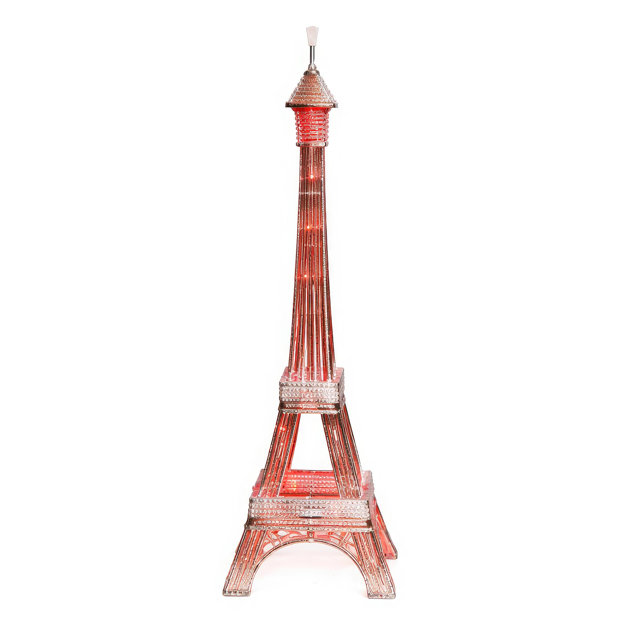 Angle. FC Design - 59"H Metallic Pink Eiffel Tower with Glitter Mesh &  LED Floor Lamp.