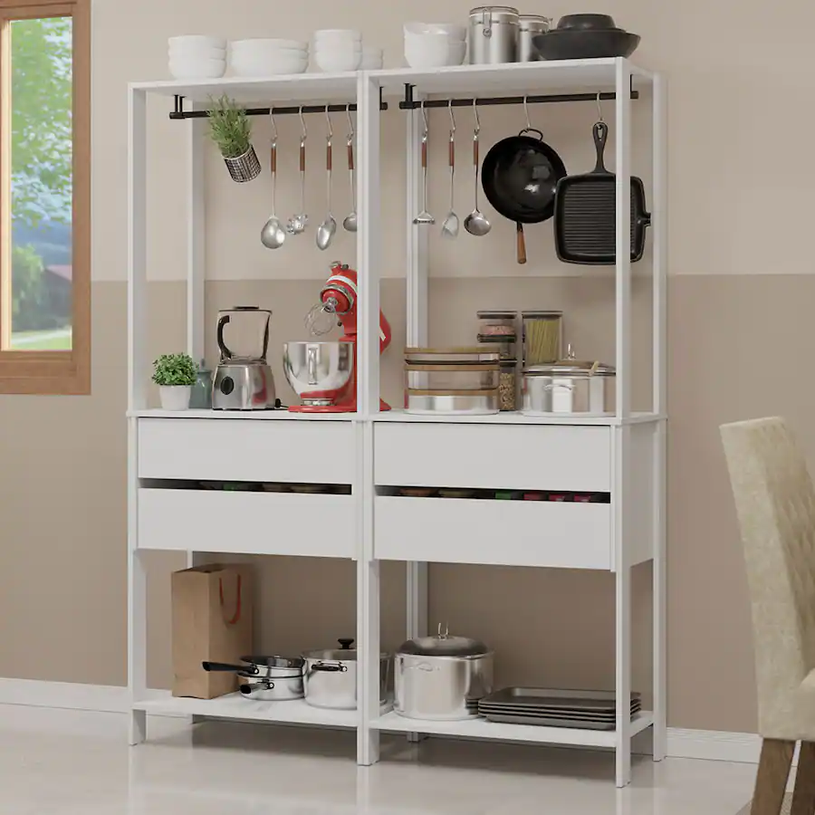 Kitchen Storage Rack A800 Madesa Kitchen Pantry Storage Rack with 4 Drawers and Hanging Spaces 55 ...