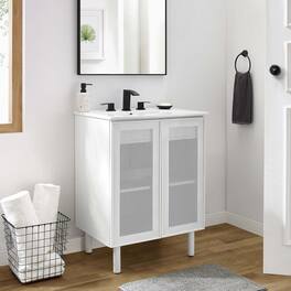 Calla Bathroom Vanity Basin Included by Modway - White White