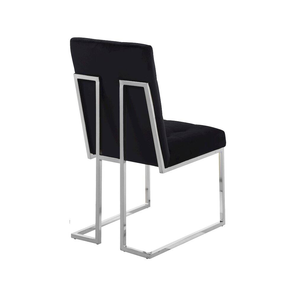 Alt View 1. Meridian Furniture - Alexis Black Velvet Dining Chair, Set of 2 - Black.