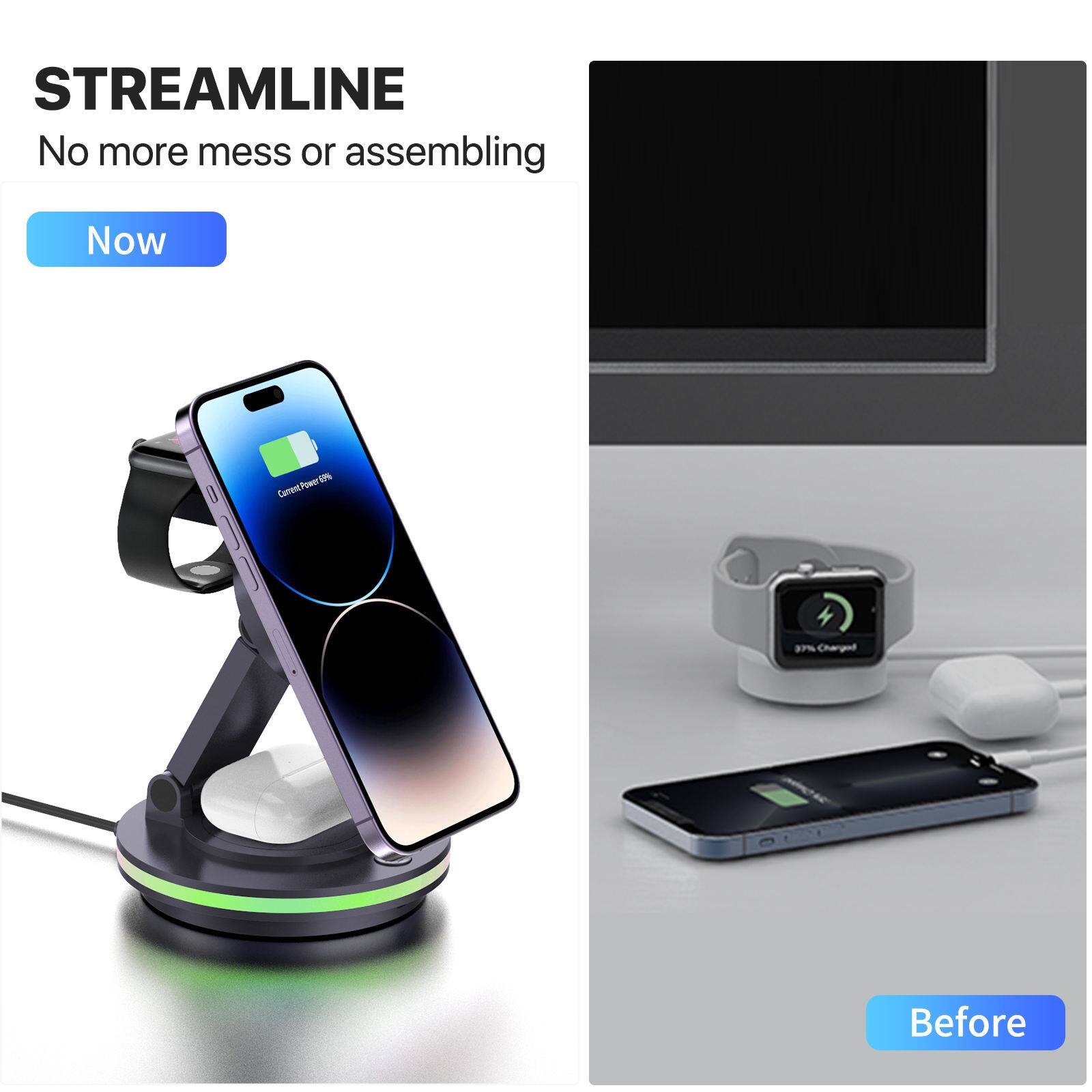 STREAMLINE  
No more mess or assembling  

Now  

Before