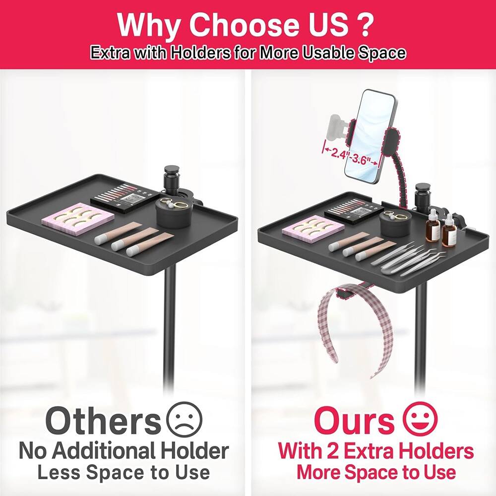 Why Choose Us?  
Extra with Holders for More Usable Space

Others  
No Additional Holder  
Less Space to Use

Ours  
With 2 Extra Holders  
More Space to Use