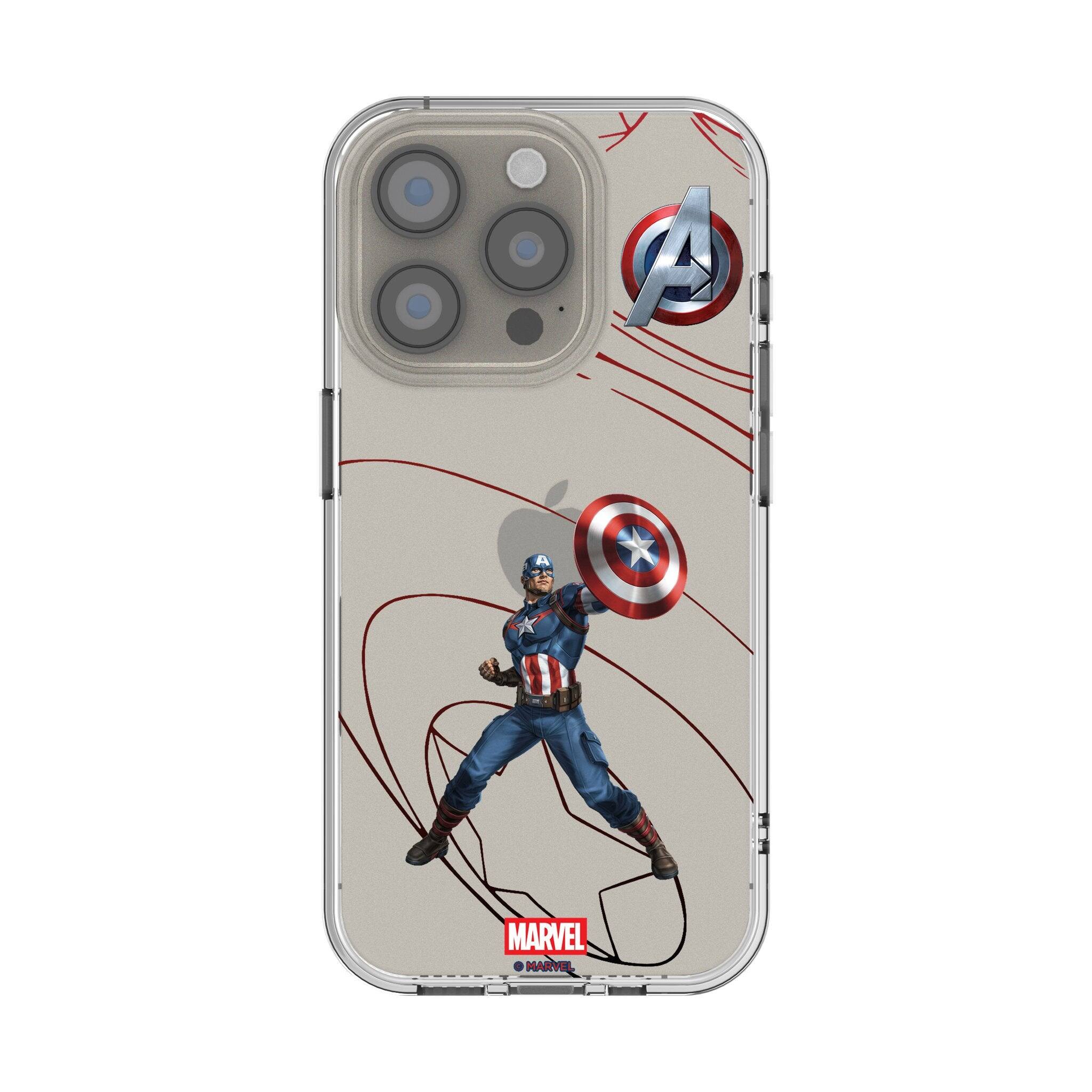 Keyscaper - Marvel MechLine Clear Phone Case - Apple iPhone 16 Pro Max - Captain America