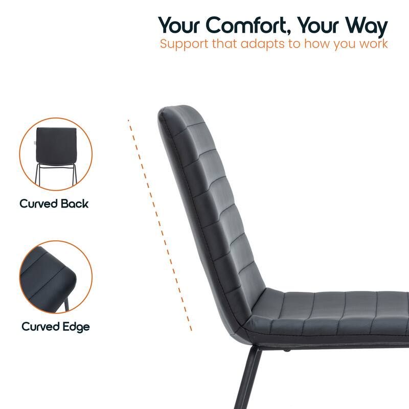 Your Comfort, Your Way  
Support that adapts to how you work  

Curved Back  
Curved Edge