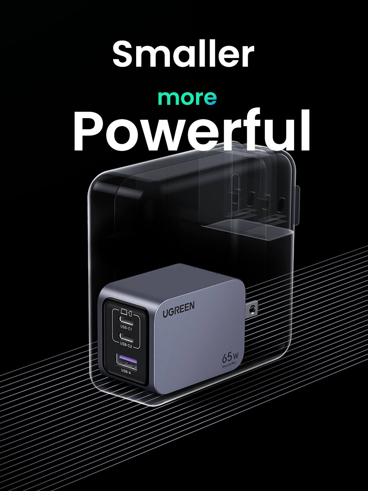 Smaller more Powerful  
USB-C1 UGREEN use-cz US8-A 65 W