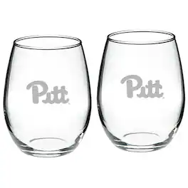 Jardine - Pitt Panthers 2-Piece 21oz. Stemless Wine Glass Set - Multicolor