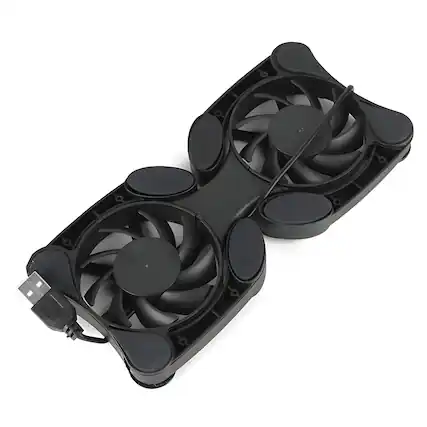 Front. Kitcheniva - Dual USB Cooling Fan Pad Foldable Cooler Stand For Laptop - Black.