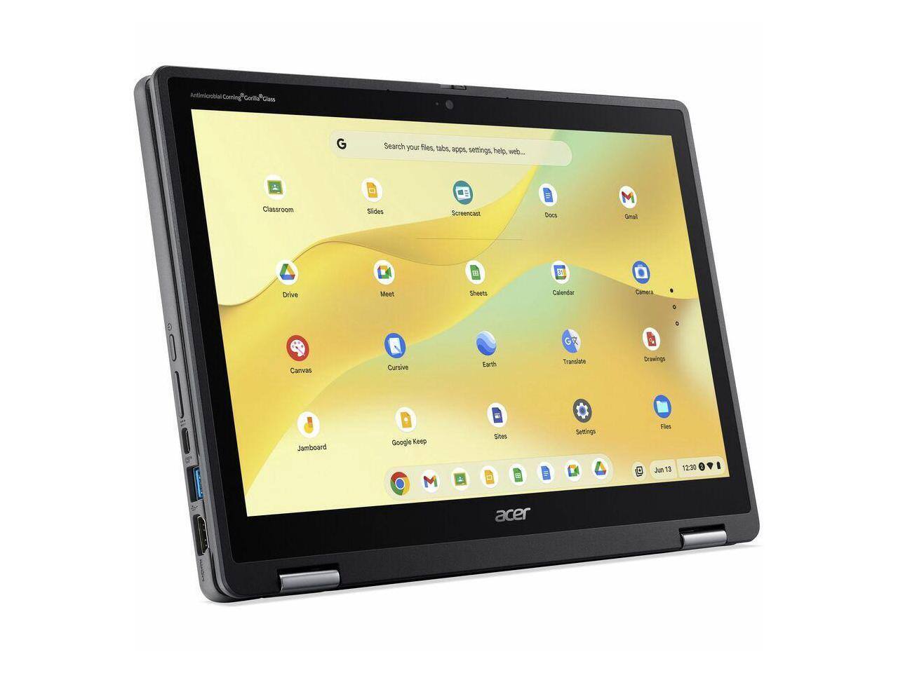 Antimicrobial Coming Gorilla Class

Search your files, tabs, apps, settings, help, web...

Classroom Slides Screencast Docs M Gmail Drive Meet Sheets Calendar Camera C 5 GR Canvas Cursive Earth Translate Drawings Jamboard Google Keep Sites Settings Files

Jun 13 12:30 acer