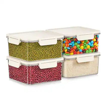 Front. Sorbus - Sorbus 4 Pack Airtight Food Storage Container- Clear Stackable Pantry Canister with Secure Lid for Rice, Cereal, Flour - Clear.