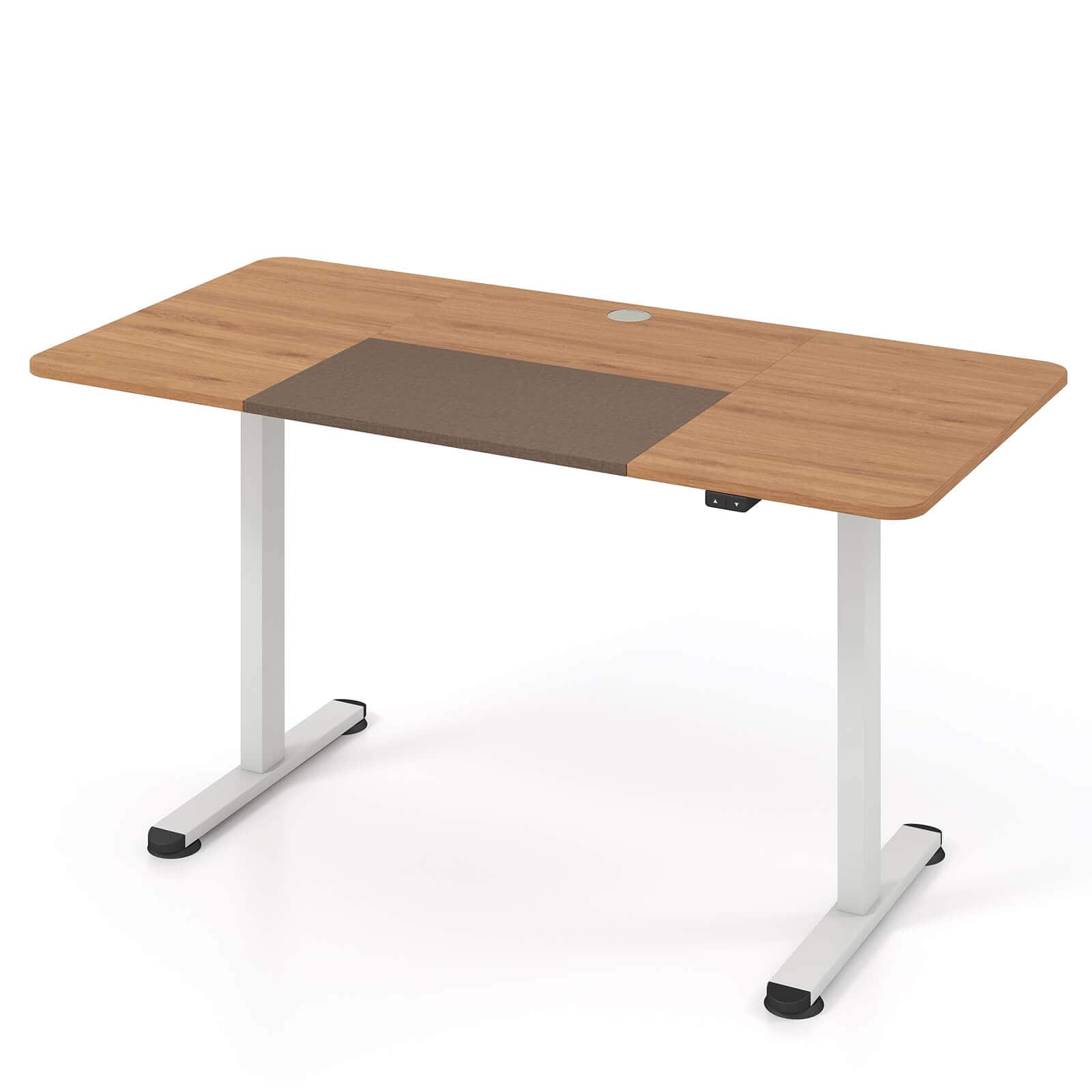 Costway 55 x 28 Electric Standing Desk with Cable Management Hole Smooth Quiet Lifting Beige Natural White COST00018 Best Buy
