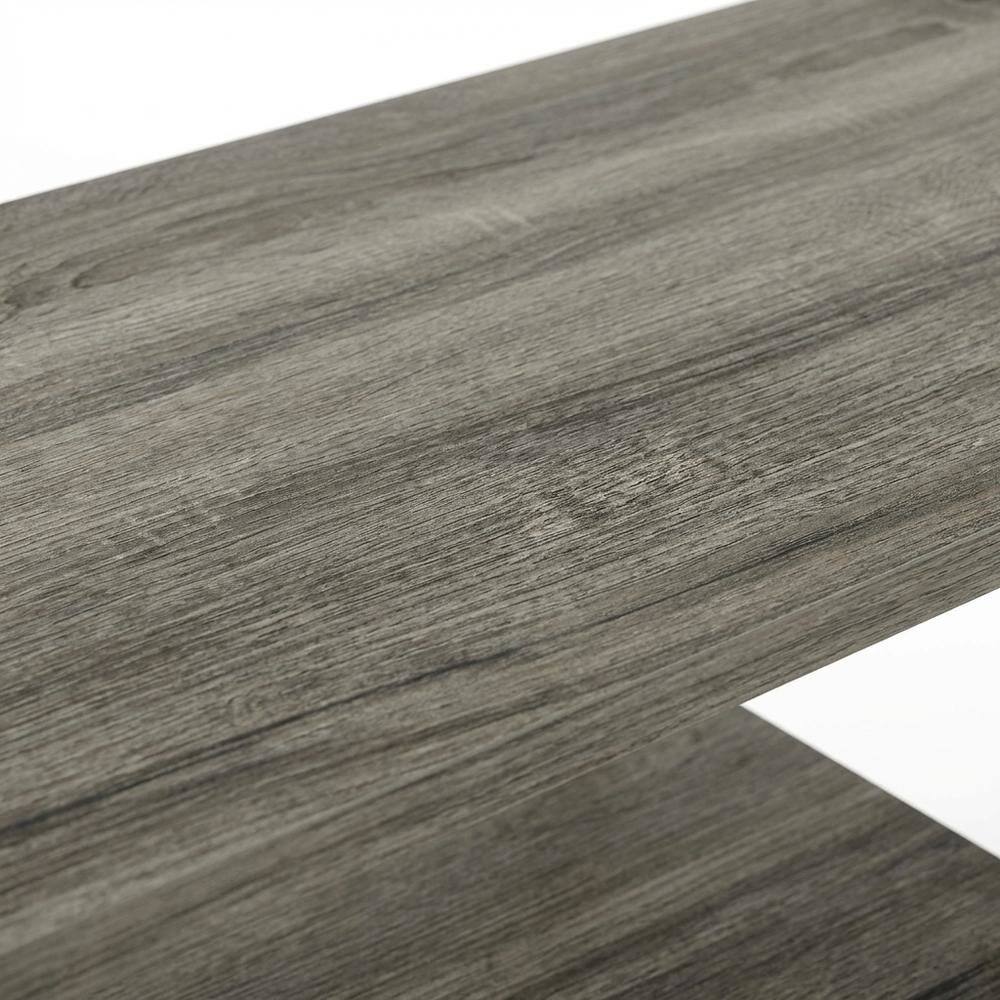 Alt View 4. FurniFact - Wood TV stand for 55-inch screens with modern design and durable construction - Gray Black.