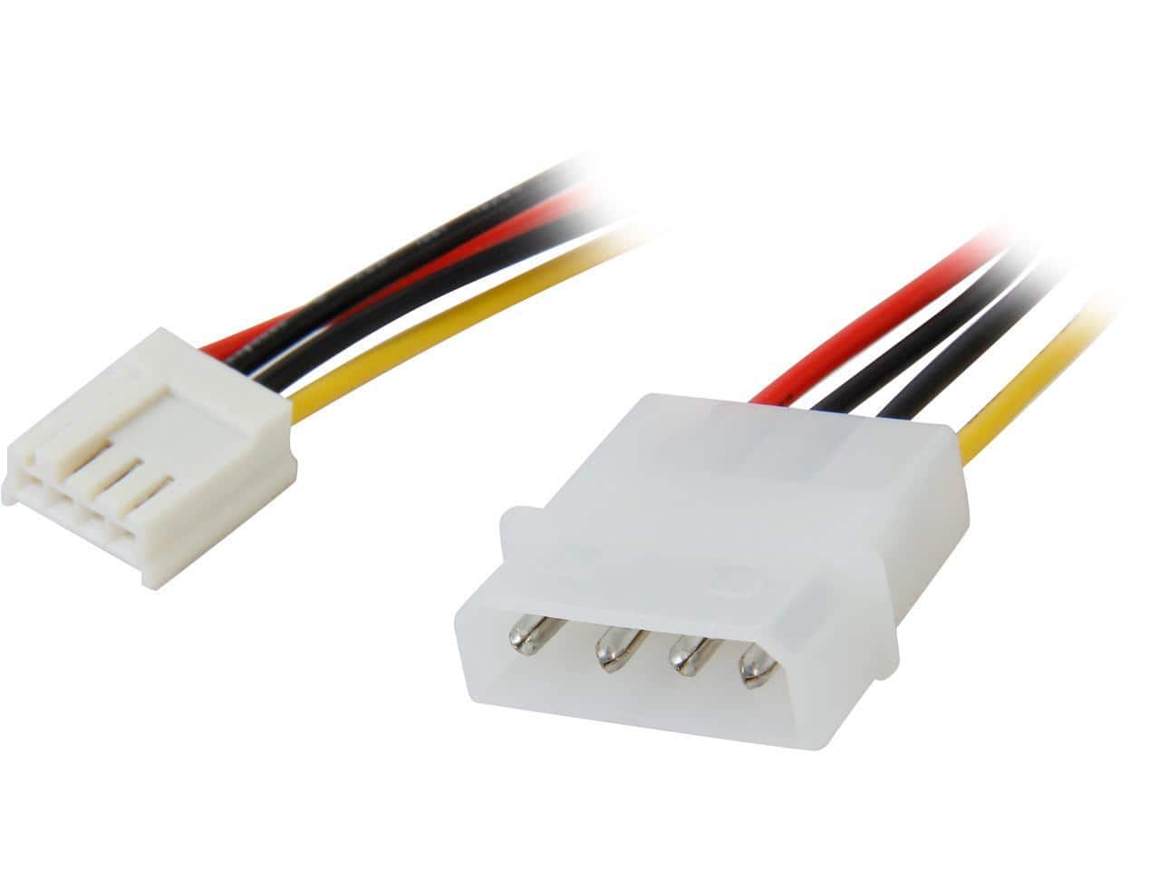 Nippon Labs - POW-05206 6.1 in. 5.25 Male to 3.5 Female Internal DC Adaptor Cable Female to Male