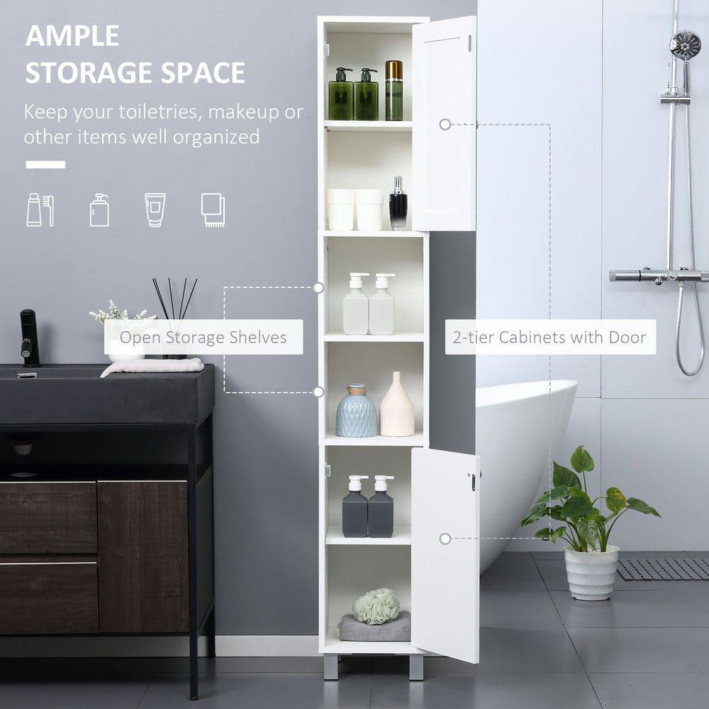 AMPLE STORAGE SPACE  
Keep your toiletries, makeup or other items well organized  

Open Storage Shelves  

2-tier Cabinets with Door