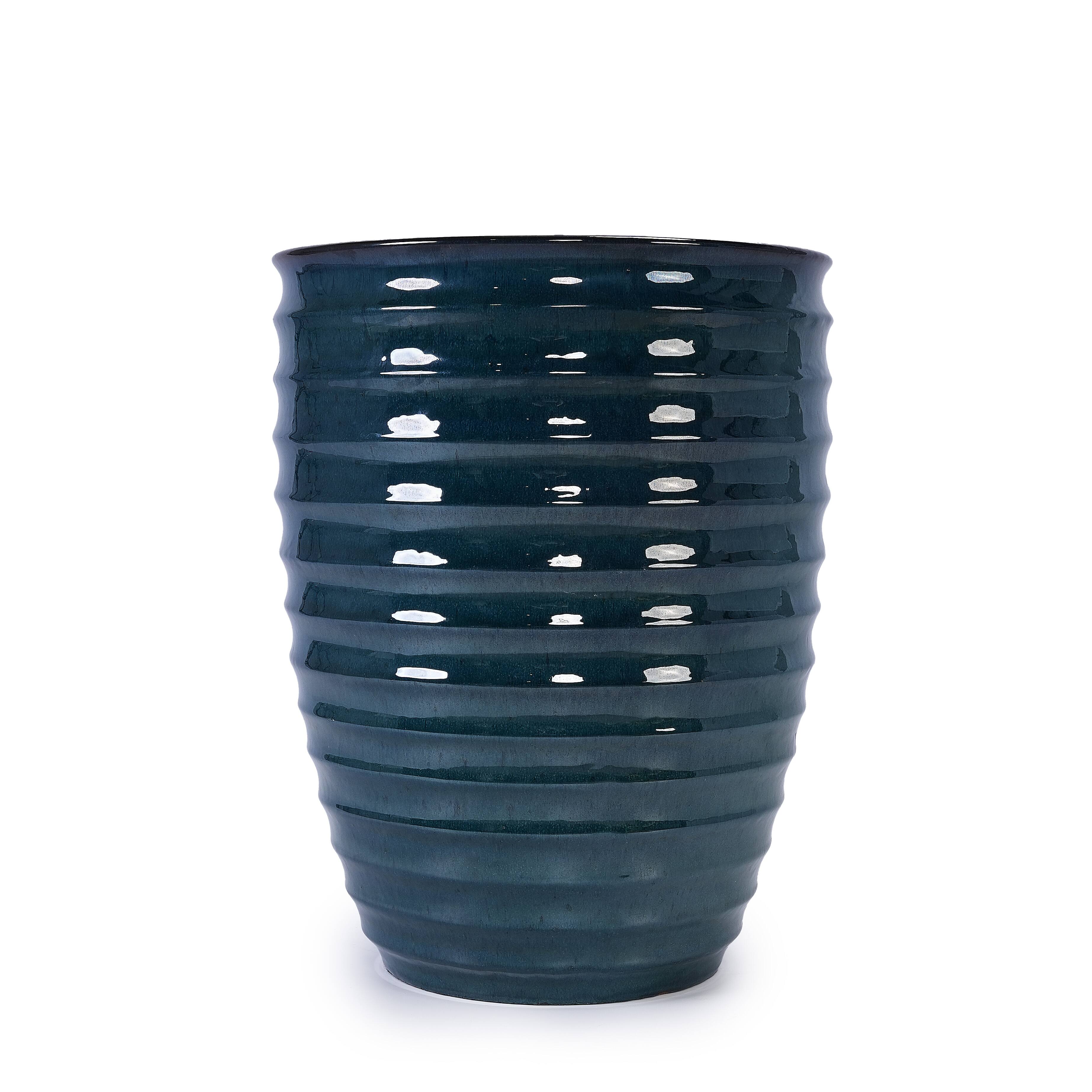 Alt View 2. Loheer - Ceramic Planter by Loheer, 17 Inch Handmade Deep Green Planter for Indoor Outdoor Doorway Monstera.