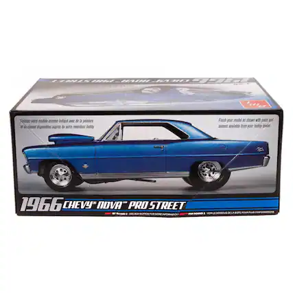 Finish your model with paint and cement available from your hobby dealer. 1966 Chevy Nova Pro Street.