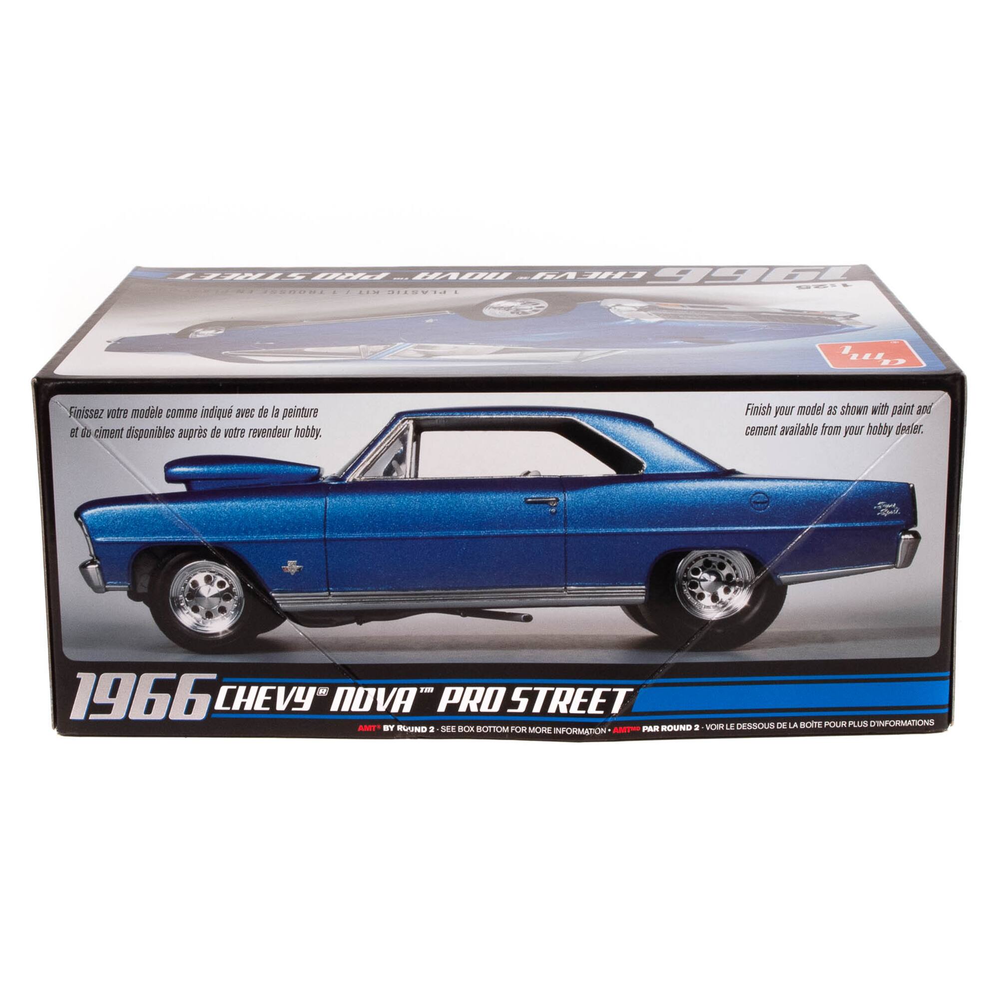 Finish your model with paint and cement available from your hobby dealer. 1966 Chevy Nova Pro Street.