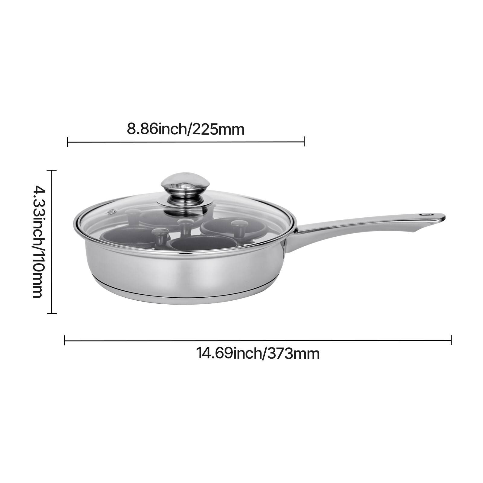 4.33 inch/110 mm  
8.86 inch/225 mm  
14.69 inch/373 mm