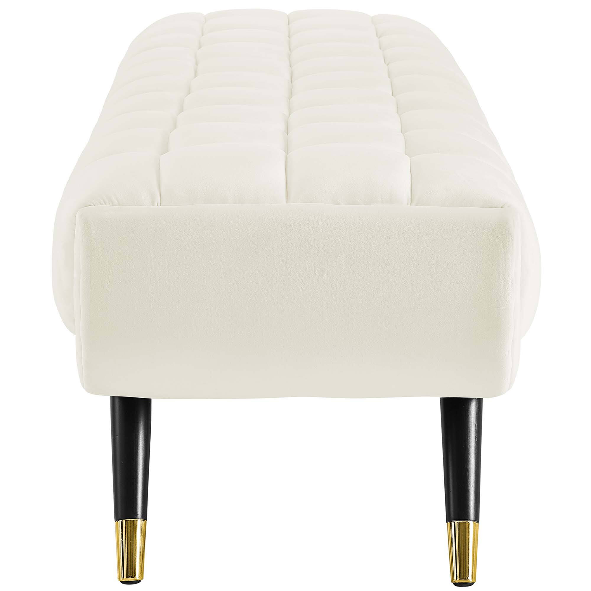 Alt View 1. Modway - Adept Performance Velvet Bench by Modway - Ivory.