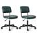 Front. Costway - 2PCS PU Leather Office Chair Adjustable Swivel Task Chair with Backrest - Green.
