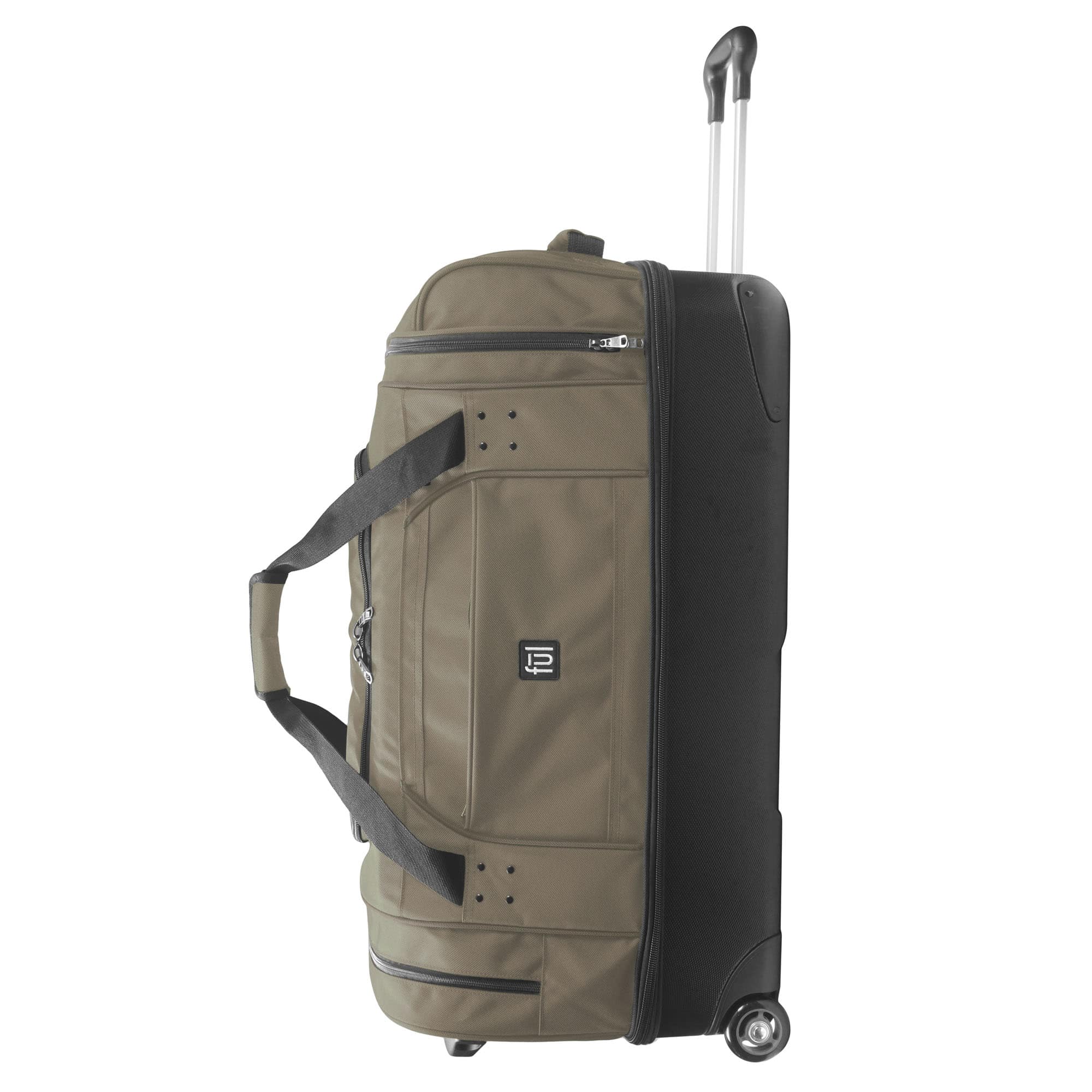 Left. Ful - Workhorse 30" Split Level Rolling Duffle Bag - KHAKI.