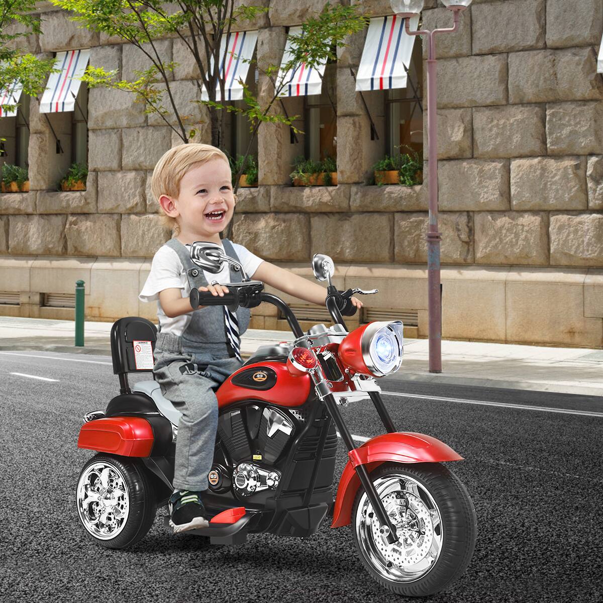 Alt View 1. Costway - Costway 3 Wheel Kids Ride On Motorcycle 6V Battery Powered Electric Toy - Red.