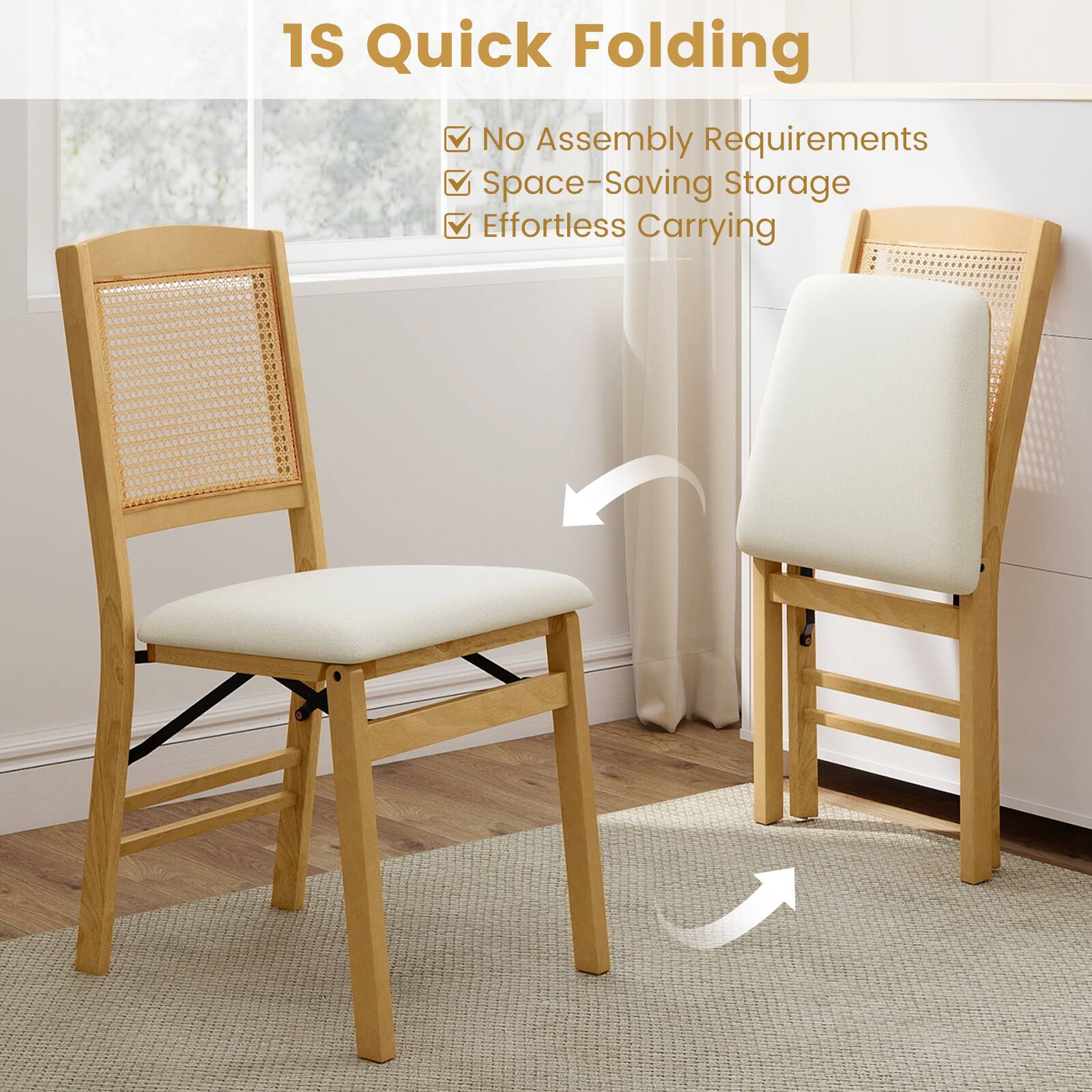 1S Quick Folding  
- No Assembly Requirements  
- Space-Saving Storage  
- Effortless Carrying