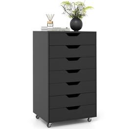 Ecooso - 7-Drawer Mobile Lateral Filing Organizer with Wheels, Office Storage Cabinet