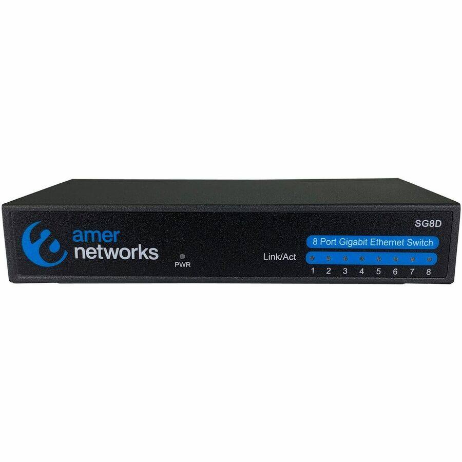 Amer Networks  
PWR Link/Act SG8D  
8 Port Gigabit Ethernet Switch  
1 2 3 4 5 6 7 8