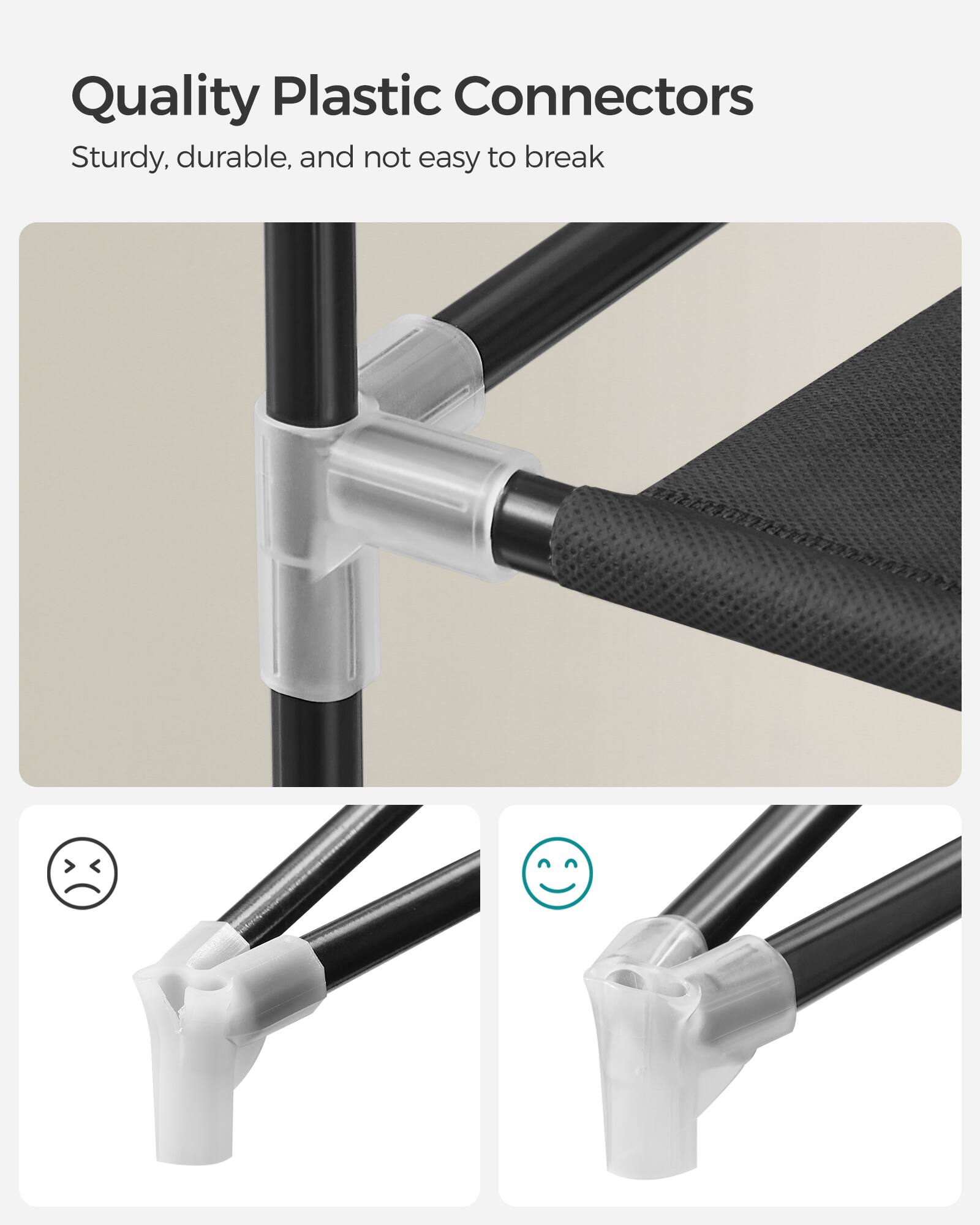 Quality Plastic Connectors  
Sturdy, durable, and not easy to break