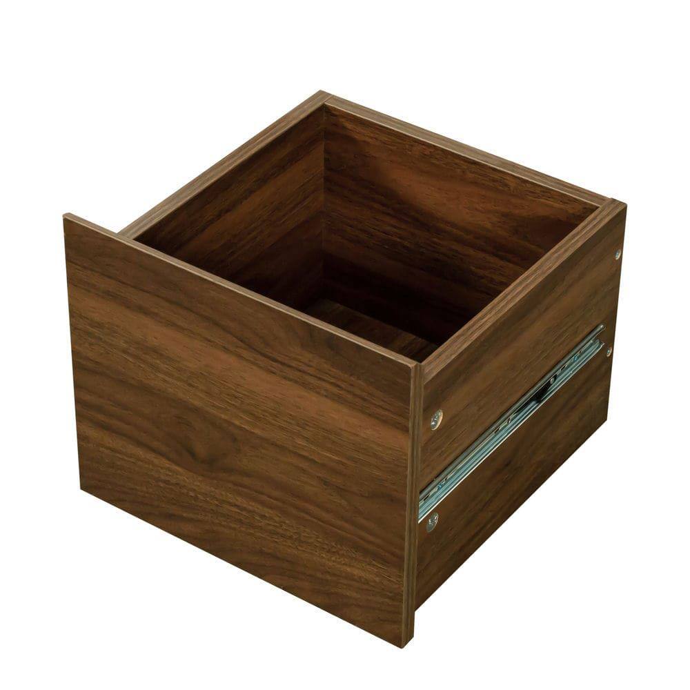 Alt View 5. Kadyn - Kitchen Sideboard, Tabletop Cabinet with 2 Glass Sliding Door,3 Side Drawers and 1 small display shelves, Brown - Brown.