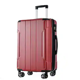 Loheer - 28 Inch Hardshell Luggage Expandable Checked Suitcase with TSA Lock and Double Spinner Wheels for Long Trips - Red