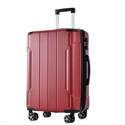 Front. APRILSOUL - Hardshell Luggage Lightweight Durable ABS Suitcases with Double Wheels Expandable 28 Inch Checked Travel Luggage Red - Red.