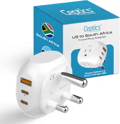 Ceptics
connecting the world
US to South Africa
Travel Plug Adapter
Power Delivery & Quick Charge USB
CE
10A 250V~
10L N
Ceptics
connecting the world
South Africa