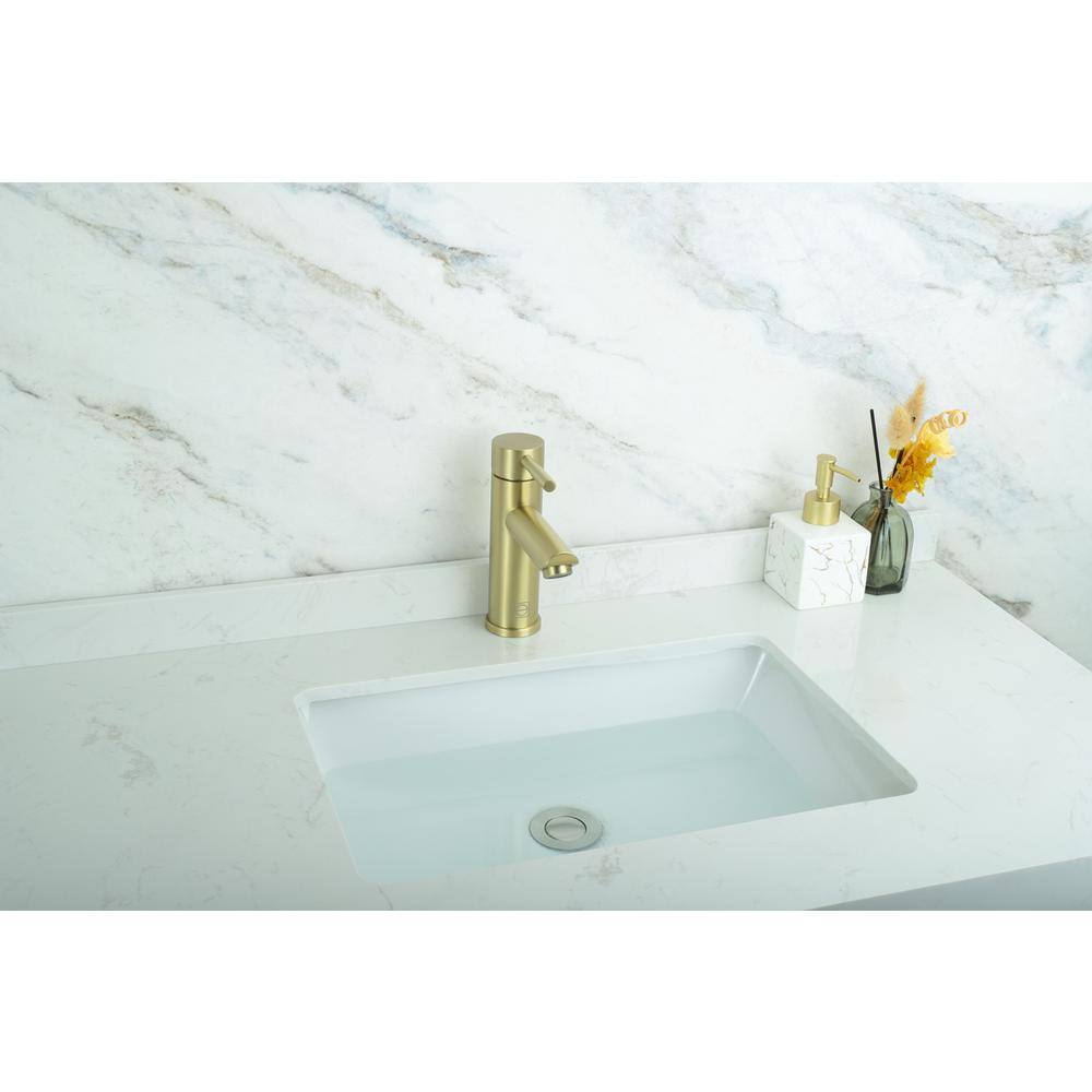 Alt View 9. Elegant Kitchen and Bath - Mia Single Hole Single Handle Bathroom Faucet in Brushed Gold - Brushed Gold.