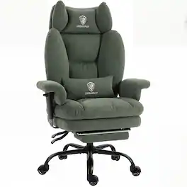 Dowinx - Plush Executive Office Chair with Footrest | Comfortable for Long Hours - Green