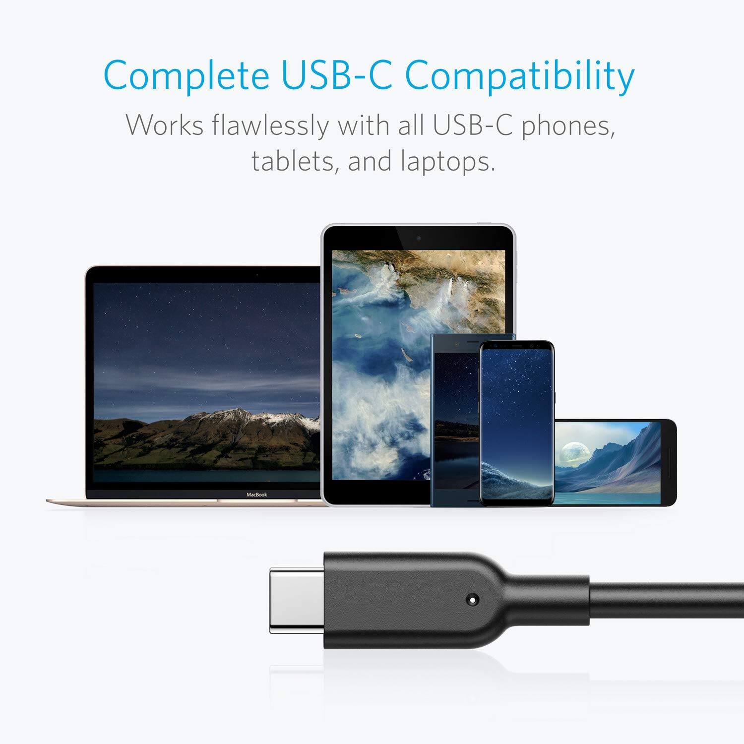 Complete USB-C Compatibility  
Works flawlessly with all USB-C phones, tablets, and laptops.